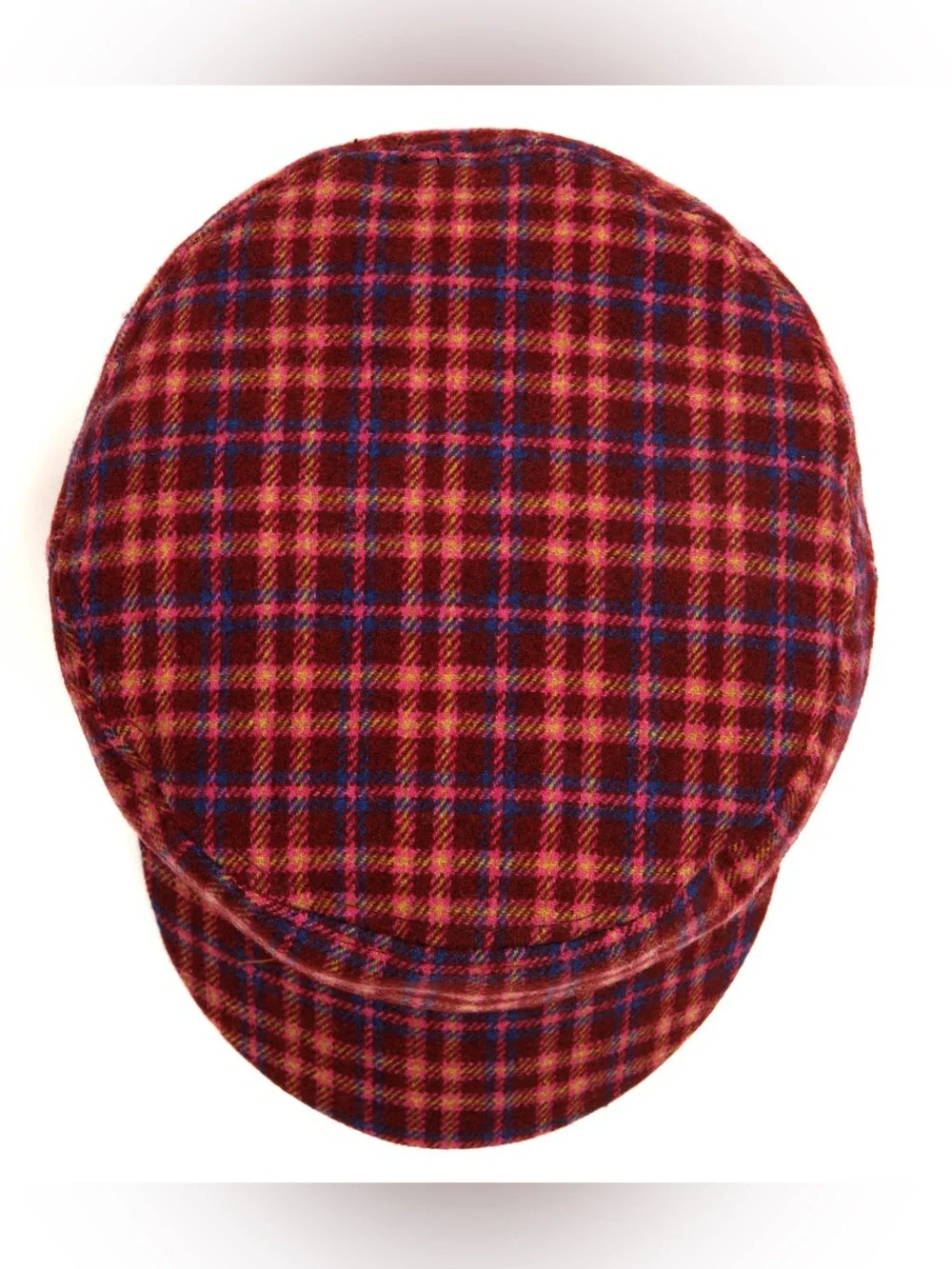 Trina Turk “Taylor” pink/wine plaid Newsboy/Messenger Hat - NWT